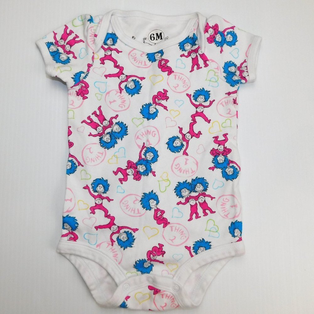 Dr. Seuss Thing 1& 2 Baby Unisex Baby 6 months Onesie 6M One Piece